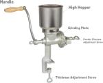 Heavy Duty Cast Iron Manual Grain Mill & Coffee Grinder - Dry/Wet Grinding for Wheat, Corn