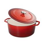 Chef Power Dutch Oven Pot with Lid 6QT, Enameled Cast Iron Dutch Oven for Bread Baking, Braising, Stews, Roasting, Oven Safe Dutch Ovens, Gradient Red