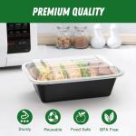 Dealusy 50 Pack (100-Piece) 24 oz Meal Prep Containers Reusable with Lids, Sturdy Leakproof & Food Safe, Microwave, Freezer, Dishwasher Safe Prep Containers, To Go Take Out Plastic Food Storage