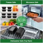 Dealusy 50 Pack (100-Piece) 24 oz Meal Prep Containers Reusable with Lids, Sturdy Leakproof & Food Safe, Microwave, Freezer, Dishwasher Safe Prep Containers, To Go Take Out Plastic Food Storage