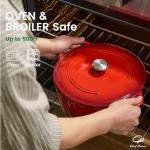 Chef Power Dutch Oven Pot with Lid 6QT, Enameled Cast Iron Dutch Oven for Bread Baking, Braising, Stews, Roasting, Oven Safe Dutch Ovens, Gradient Red