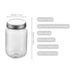 novelinks 16 oz Clear Plastic Jars with Screw-On Lids - BPA-Free Refillable Storage Containers for Slime, Food, Crafts, Kitchen & Household Use (10 Pack,Silver)