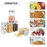 novelinks 16 oz Clear Plastic Jars with Screw-On Lids - BPA-Free Refillable Storage Containers for Slime, Food, Crafts, Kitchen & Household Use (10 Pack,Silver)