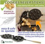 Walnut Cookie Mold Maker - Non-Stick Granite Oreshki Mold - Nut Cookies Maker