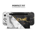 Design Skinz - Compatible with Nintendo Switch Console Bundle - Skin Decal Protective Scratch-Resistant Removable Vinyl Wrap Cover - White-Black Marble & Digital Gold Foil V1