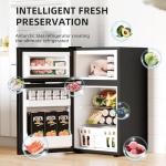 Antarctic Star Compact Refrigerator with Freezer,2 Door Mini Fridge,Adjustable Shelf,Small Fridge for Bedroom Office Dorm Kitchen,3.2 Cu.Ft.BLACK