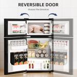 Antarctic Star Compact Refrigerator with Freezer,2 Door Mini Fridge,Adjustable Shelf,Small Fridge for Bedroom Office Dorm Kitchen,3.2 Cu.Ft.BLACK