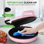 NutriChef Countertop Pizza Maker | 1500W Non-Stick Electric Pizza Cooker | Make 12" Personal Pizzas, Eggs, Toast, Quesadillas & More | Cool-Touch Handles & Space Saving | Temp Range 175-400°F | Pink