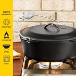 Lodge 9 Quart Pre-Seasoned Cast Iron Dutch Oven with Lid - Wire Bail Handle for Easy Transfer from Cooking Surface to Table - Use in the Oven, on the Stove, on the Grill or over the Campfire - Black