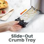 Elite Gourmet ECT4123 Long Slot 4 Slice Toaster, Extra Wide 1.5" and 5.1" Deep Slots, Bagel, Defrost & Cancel Functions, 6 Toast Shade Settings, Fits Bagels, Waffles, Artisan Breads, Stainless Steel