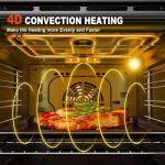 24 Inch Wall Oven, TOPWISH Electric Single Wall Ovens, 2.3 Cu.ft. Built-in Wall Oven with Convection, Touch Control, 9 Cooking Functions, Timer, Stainless Steel Ovens for Kitchen