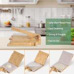 ZUJJAFY Tortilla Press 10 Inch Bamboo Tortilla Maker with 50pcs Parchment Paper, Mexican Tortillera Presser Homemade Tortillas Pataconera Dough Press, Square