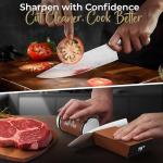 High Carbon Stainless Steel Rolling Knife Sharpener with 400, 1000 & 3000 Replacement Discs - Blunt Knife Sharpening Kit with 15 and 20 Degree Sharpening for Kitchen & Chef's Knives