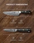 KYOKU Knife Set, 2pc Japanese Kitchen Knife Set for Cooking, 8" Chef 3.6" Paring Knife with Sheath Gift Box, Professional Sharp Damascus Stainless Steel Knives for Meat Vegetable Fruit