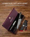 KYOKU Knife Set, 2pc Japanese Kitchen Knife Set for Cooking, 8" Chef 3.6" Paring Knife with Sheath Gift Box, Professional Sharp Damascus Stainless Steel Knives for Meat Vegetable Fruit