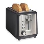 Hamilton Beach Gourmet 2 Slice Slot Toaster with Extra Long & Wide Slots, Sure-Toast Technology, Shade Selector with 7 Browning Levels, Bagel Setting, Matte Black and Stainless Steel (22996)