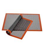 Amazon Basics Silicone Non-Stick Eclair Baking Mat, Reusable, Easy to Clean, 2 Pack, Black/Red/White, Rectangular, 15.7" x 11.8" (Previously AmazonCommercial brand)