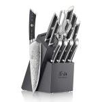 Cangshan KURO Series 12-Piece Knife Block Set, High Carbon X-7 Damascus Steel, 504340