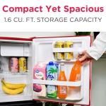 Frigidaire EFR176-RED 1.6 cu. ft. Retro Bar Fridge with Side Bottle Opener, Red