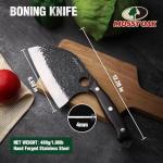 Mossy Oak Serbian Chef Knife, Meat Cleaver Knife with Genuine Leather Sheath, Hand Forged Heavy Duty Chopper Knife Full Tang Handle, Butcher Knife for Kitchen, Outdoor Cooking, Camping