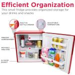 Frigidaire EFR176-RED 1.6 cu. ft. Retro Bar Fridge with Side Bottle Opener, Red