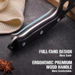 Mossy Oak Serbian Chef Knife, Meat Cleaver Knife with Genuine Leather Sheath, Hand Forged Heavy Duty Chopper Knife Full Tang Handle, Butcher Knife for Kitchen, Outdoor Cooking, Camping