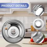 W10196406 and W10196405 Chrome Stove Burner Drip Pan Set for Whirlpool Amana Maytag Magic-Chef Kenmore Electric Range with Locking Slot, Includes 2 6-Inch and 2 8-Inch Drip Bowls