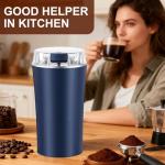 Electric Coffee Bean Grinder, Coffee Spice Grinder, 300W Nut Electric Grinders with 304 Stainless Steel Blades, One Touch Operation for Coffees Mill Home Use or Kitchen (Blue)