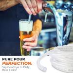 Proper Pour - Clear Vinyl Plastic Tubing - Food-Grade & Flexible PVC Tube for Beer Line, Kegerator Accessories, Wine, Aquarium & Water Hose, Fuel Line, Drip Irrigation & More, 3/16" ID 7/16" OD, 25 Ft