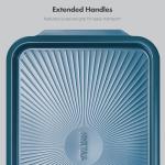 Absorated SYAINN Non-stick Ceramic Baking Sheet Set, 3 Pieces- Aluminum Steel Cookie Sheets for Baking-Includes Half/Quarter/Jelly Roll Pans-Warp Resistant, Toxic, PTFE & PFOA Free-Blue