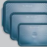 Absorated SYAINN Non-stick Ceramic Baking Sheet Set, 3 Pieces- Aluminum Steel Cookie Sheets for Baking-Includes Half/Quarter/Jelly Roll Pans-Warp Resistant, Toxic, PTFE & PFOA Free-Blue