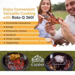 ROTO-Q 360 Cordless Universal Rotisserie Kit for Grills Ovens and Smokers - Non-Electric Wind-up Spit Roaster, Gas or Charcoal BBQ - Compatible with Kamado Joe Green Egg Kettle (Black)