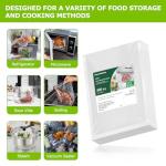 Bonsenkitchen Precut Vacuum Food Sealer Bags 100 Pint 6" x 10", BPA Free, Commercial Grade Textured Food Vacuum Sealer Bag, Thick Embossed Bags for Food Storage and Sous Vide Cooking VB3204