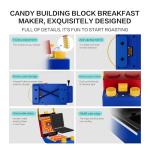 【Holiday Red】Candy 3-in-1 Waffle Maker, Grilled Sandwich Maker with Removable Plates, Bricks Design, Fun Gift for Kids, Panini Press for Breakfast, Snacks or Pancakes, Nonstick Iron Mini Toaster