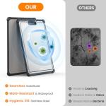 Premium 316 Stainless Steel Cutting Board for Kitchen– Double Sided,& BPA-Free Chopping Board with Food-Grade Steel &Eco-Friendly Wheat Straw PP,for Meat&Vegetables Healthy cutting boards non toxic