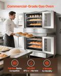 VEVOR Double Deck Gas Convection Oven, 14 cu.ft Full-Size Commercial Convection Oven, 40,000 BTU x 2 Powerful Burners, Natural Gas Commercial Ovens with Two Fan Modes, for Bakery, Restaurant & Kitchen