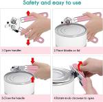 Can Opener,Professional 3-In-1 Multifunctional Manual Can Openers Bottle Opener,Kitchen Durable Stainless Steel Heavy Duty Can Opener Smooth Edge for Kitchen Seniors Friendly