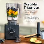 Chefman Obliterator 48 oz Countertop Blender for Smoothies, 1380W Motor to Crush Ice, Nuts, and Frozen Fruit with Stainless Steel Blade, Auto Blend Function, Includes Tamper and Scraper