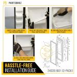 PartsBroz 240351601 Freezer Door Shelf Bin (3-Pack) for Frigidaire Freezer Door Shelf Replacement, Kenmore, Westinghouse Refrigerator Freezer White Bottom Lower Side Bins Shelves AP2115974 PS430027