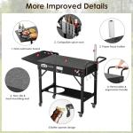 Leteuke Grill Cart for Blackstone Griddle, Portable Outdoor Grill Table, Foldable Cart Table with Wheels for Ninja, Griddle Stand Fit 17 Inch Or 22 Inch, BBQ Prep Tables with Seasoning Tray