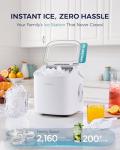 EUHOMY Countertop Ice Maker Machine with Handle, 26lbs Per Day, 9 Ice Cubes Ready in 6 Mins, Auto-Cleaning Portable Ice Maker with Basket and Scoop, for Home/Kitchen/Camping/RV (White)