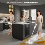 YKYI Steam Mop, Detachable 10 in 1 Multipurpose Steamer with 11 Attachments, Handheld Steam Cleaner for Home, Hardwood Floors, Laminate, Marble, Tile, Grout, Carpet, Windows, Furniture Cleaning