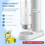 Philips Sparkling Water Maker, Soda Streaming Machine with Quick Twist Bottle, 1L BPA free PET Carbonating Bottle, Soda Maker Compatible with 60L CO2 Carbonator (NOT Included), ADD4902BKOQ/37