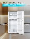 BLACK+DECKER 18.1 Cu. Ft. Top Mount Refrigerator with Ice Maker, 2-Door Refrigerator with Top Freezer, Freezer with Icemaker and Adjustable Temperature Control, ENERGY STAR, BR1810HIMW, White