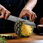 Sunnecko Bread Knife 8 Inch, High Carbon Stainless Steel Serrated Bread Knife for Homemade Bread, Wedding Cake Knife with Wooden Handle Serrated Kitchen Knife with Sheath