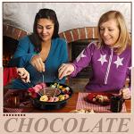 Lallisa Electric Fondue Pot Set, Chocolate Fondue Kit, Electric Fondue Maker, detachable Serving Trays with 4 Roasting Forks, gift Set for Date Night House Warming Melting Parties(Black)