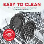 DASH Holiday Multimaker Mini System - Waffle Maker with Six 4” Removable Holiday Plates: Waffle Iron & Griddle, 4-in-1 Mini Waffle Maker for Kids and Families – Nonstick Surface, Santa Waffle (Red)