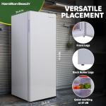 Hamilton Beach HBFRF6892-WHITE HBFRF6892 Upright Convertible Fridge/Freezer-Reversible Door-Removable Glass Shelves-Adjustable Controls-6.8 cu ft, White