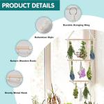 3 Tier Herb Drying Rack Hanging - Handcrafted Boho Flower Drying Racks - Saving Space Holds 14 Bouquets - Herb Dryer Hanging Rack for Spices Weed Flowers - Gift for Crafters