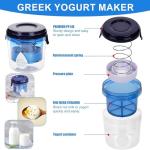 Greek Yogurt Strainer Yogurt Strainer with Strainer Cloth, for home use or small batch (450 grams) for thick Greek yogurt or cheese, 6 * 6 * 5.5 inches, clear, with lid, easy to clean